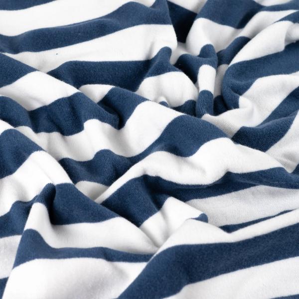 0,5 MTR. ♥ FROTTEE BLOCKSTREIFEN DENIM JEANS - 100% BAUMWOLLE  ♥