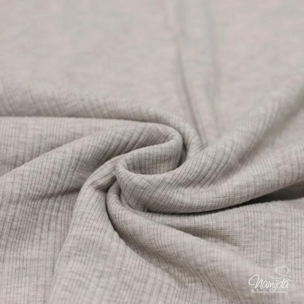 0,5 MTR.  ♥ RIPPSTRICK DIFFERENT STRIPES BEIGE MELANGE JERSEY ♥