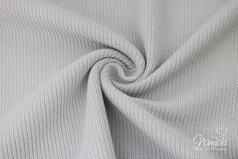 0,5 MTR. BAUMWOLL STRICKSTOFF CUTE - SILBERGRAU