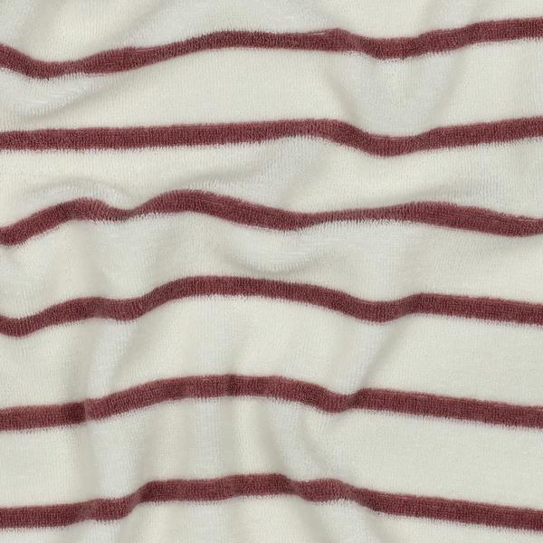 0,5 MTR. ♥ FROTTEE STREIFEN ECRU/MAUVE ♥