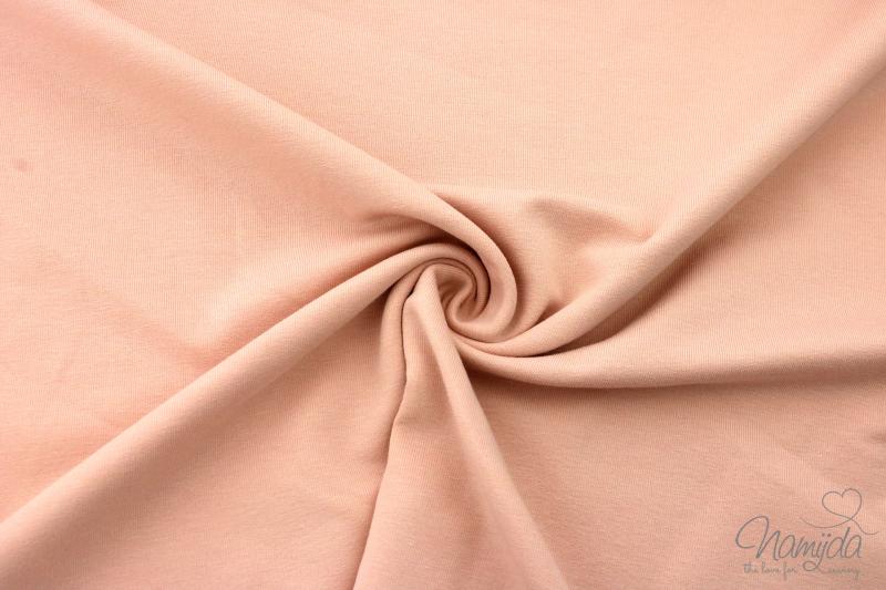 0,5 MTR. ♥  BIO SoMMER BAUMWOLL SWEAT/FRENCH TERRY PUDER LIGHT ♥