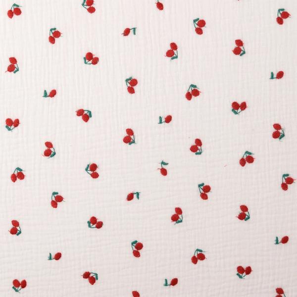 0,5 MTR. ♥ MuSSELIN GESTICKTE KIRSCHEN ♥