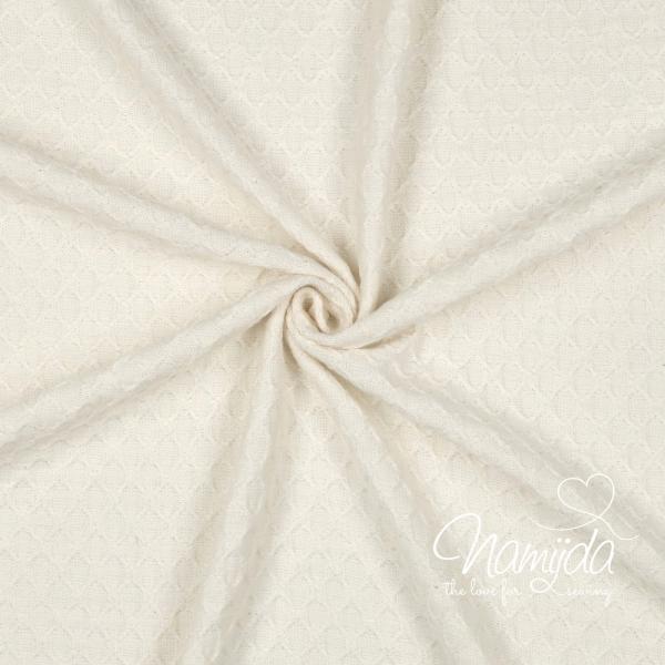 0,50 MTR. ♥ WEICHER FEINSTRICK JACQUARD - NATUR ♥