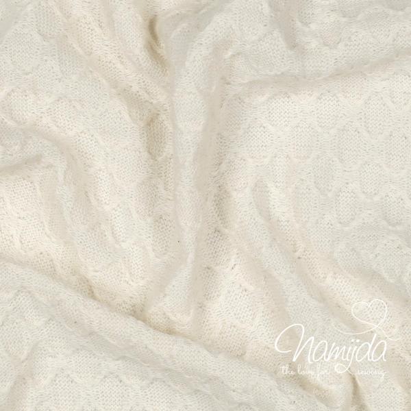0,50 MTR. ♥ WEICHER FEINSTRICK JACQUARD - NATUR ♥