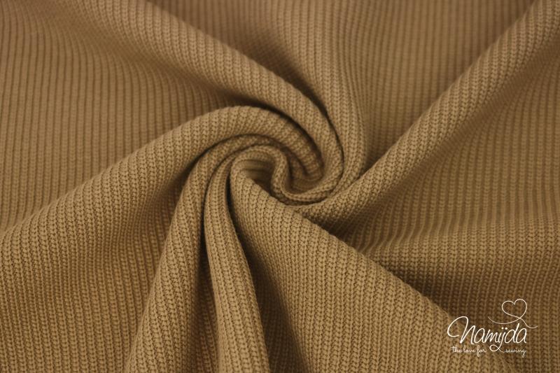 0,5 MTR. BAUMWOLL STRICKSTOFF CUTE - CAMEL