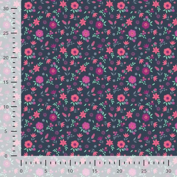 0,5 MTR.  PINK MEADOW BAUMWOLLE POPELINE