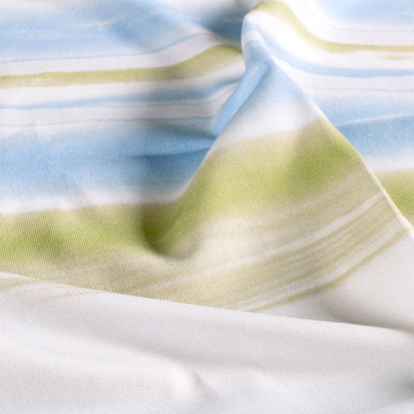 0,50 MTR. ♥ STREIFEN COLOURFUL BLAU KOMBI SMILEY JERSEY ♥