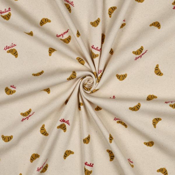0,5 MTR. ♥ RIPPSTRICK JERSEY NATURAL CROISSANTS ♥