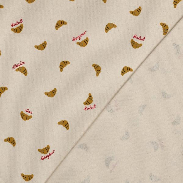 0,5 MTR. ♥ RIPPSTRICK JERSEY NATURAL CROISSANTS ♥