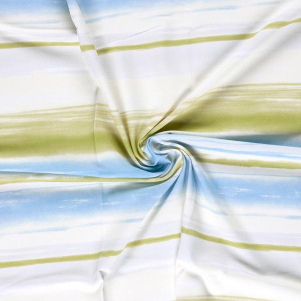 0,50 MTR. ♥ STREIFEN COLOURFUL BLAU KOMBI SMILEY JERSEY ♥