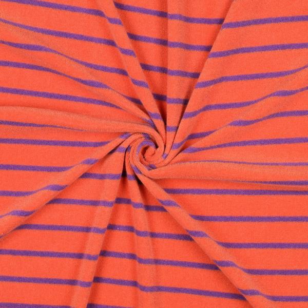 0,5 MTR. ♥ FROTTEE STREIFEN ORANGE / LILA ♥