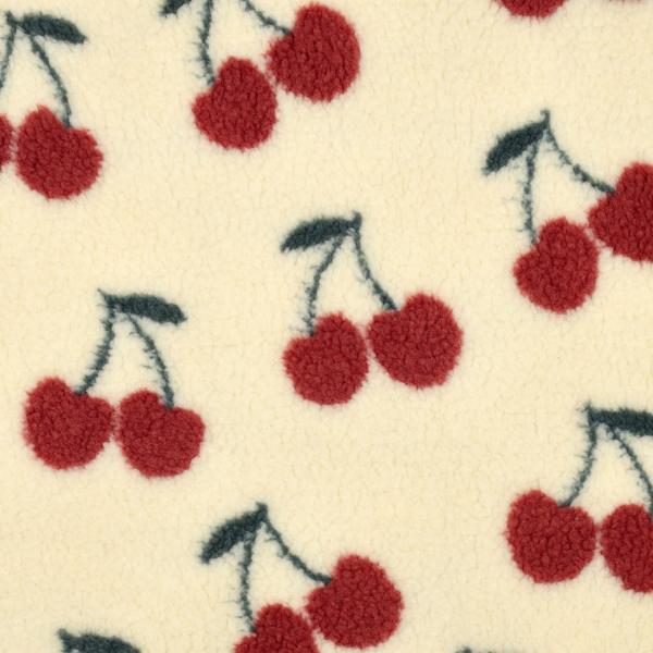 0,5 MTR. ♥ TEDDY JACQUARD KIRSCHEN NATUR ♥