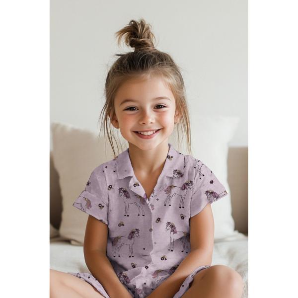 0,50 MTR.  ♥ GLITZER PFERDE MAUVE JERSEY ♥