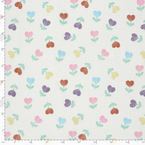 0,5 MTR. ♥ MuSSELIN HERZBLUMEN ♥