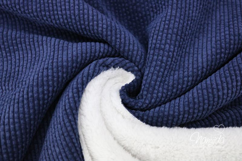 0,5 MTR. ♥ WEICHER PLÜSCHCORD NAVY ♥