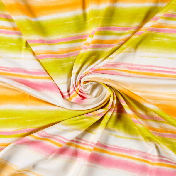 0,50 MTR. ♥ STREIFEN COLOURFUL ROSA KOMBI SMILEY JERSEY ♥