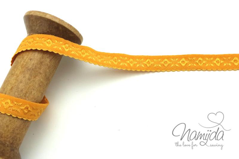 1 MTR. ♥ JACQUARD Einfassband - Cognac - Schrägband♥