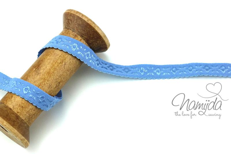 1 MTR. ♥ JACQUARD Einfassband - Hellblau  - Schrägband♥