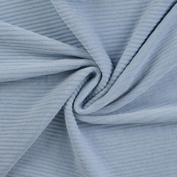 0,5 MTR. ♥ BREITCORD BAUMWOLL JERSEY - HELLBLAU - ELASTISCH  ♥