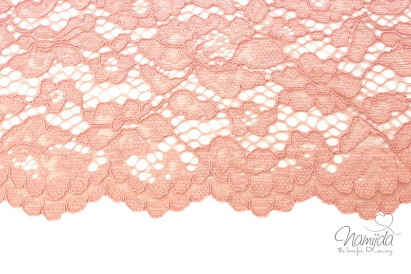 0,5 MTR. ♥ SPITZE BLüTeNTRAUM - PUDER ROSA - Spitzenstoff ♥