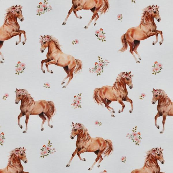 0,50 MTR.  ♥ PFERDETRAUM WEISS DIGITAL JERSEY ♥