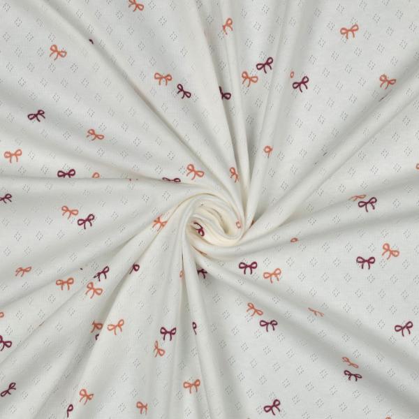 0,5 MTR.  ♥ BAUMWOLLJERSEY POINTOILLE Lochstickerrei -SCHLEIFCHEN ♥