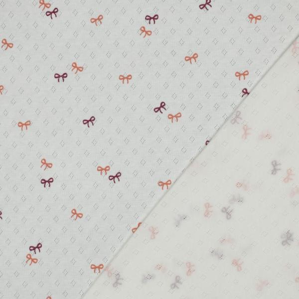 0,5 MTR.  ♥ BAUMWOLLJERSEY POINTOILLE Lochstickerrei -SCHLEIFCHEN ♥