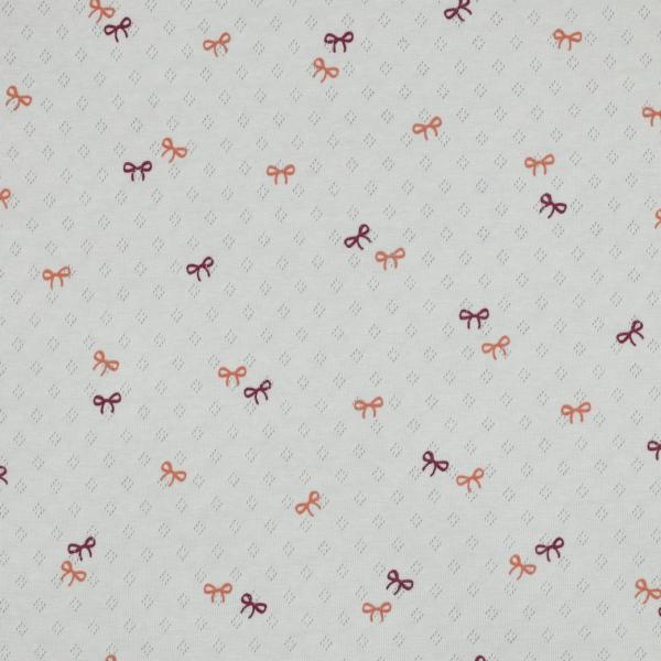 0,5 MTR.  ♥ BAUMWOLLJERSEY POINTOILLE Lochstickerrei -SCHLEIFCHEN ♥