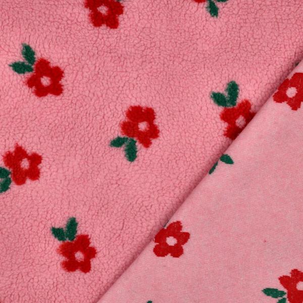 0,5 MTR. ♥ TEDDY KUSCHEL DAISY BLÜMCHEN ROSA ♥