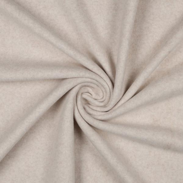 0,5 MTR. ♥ Doubelface Baumwollfleece NATUR  MELANGE - 100% Baumwolle ♥
