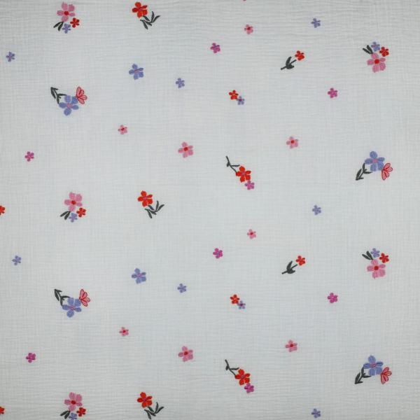 0,5 MTR. ♥ MUSSELIN BLUM KOMFETTI GESTICKTE BLÜMCHEN ♥