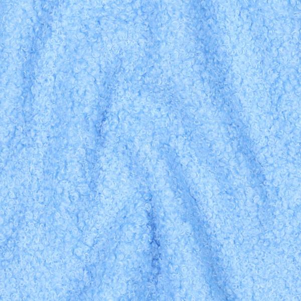 0,5 MTR. ♥ TEDDY BOUCLE  - FLEECE INNENSEITE   DOUBLEFACE HELLBLAU ♥