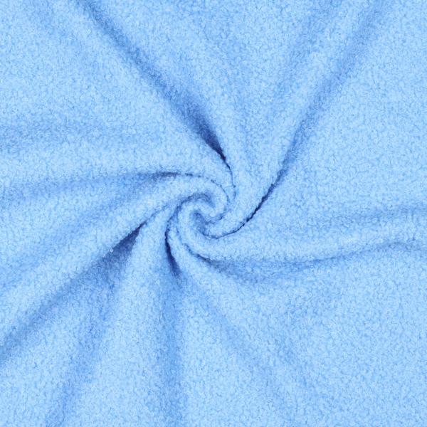 0,5 MTR. ♥ TEDDY BOUCLE  - FLEECE INNENSEITE   DOUBLEFACE HELLBLAU ♥