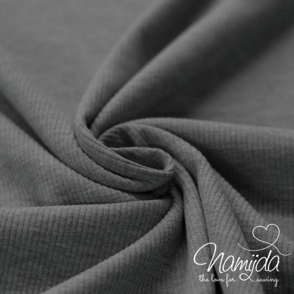 0,5 MTR. ♥ RIPPSTRICK JERSEY DUNKELGRAU MELANGE ♥