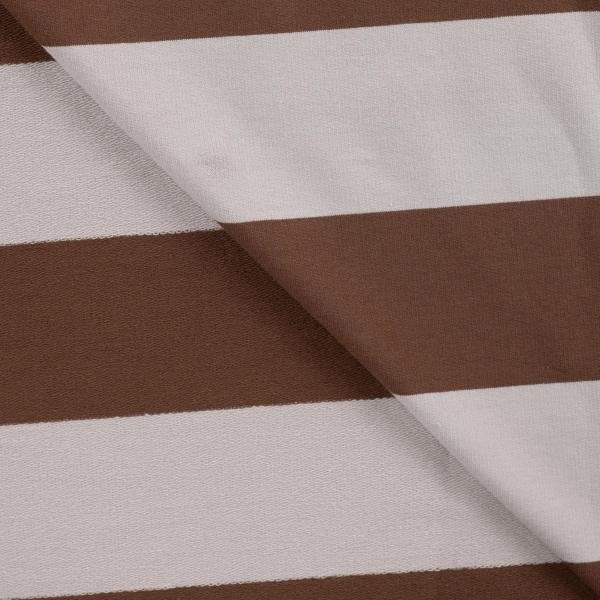 0,50 MTR. XL STREIFEN BRAUN SAND - FRENCH TERRY