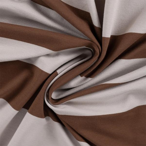 0,50 MTR. XL STREIFEN BRAUN SAND - FRENCH TERRY