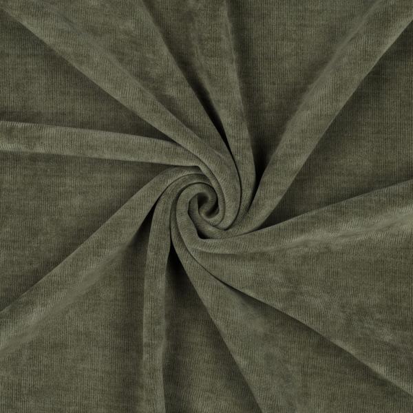 0,50 MTR. ♥ FEINCORD DOUBLEFACE FLEECE KHAKI STRETCH ♥