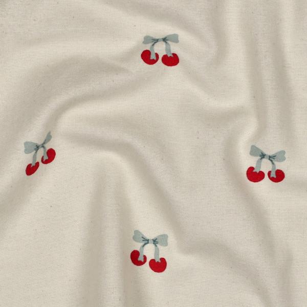 0,5 MTR. FLANNEL CHERRIES 100% BAUMWOLLE