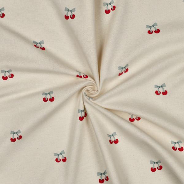 0,5 MTR. FLANNEL CHERRIES 100% BAUMWOLLE