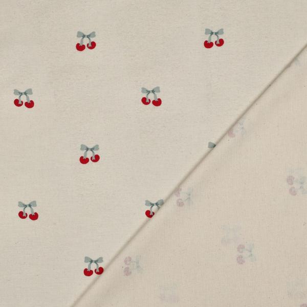 0,5 MTR. FLANNEL CHERRIES 100% BAUMWOLLE