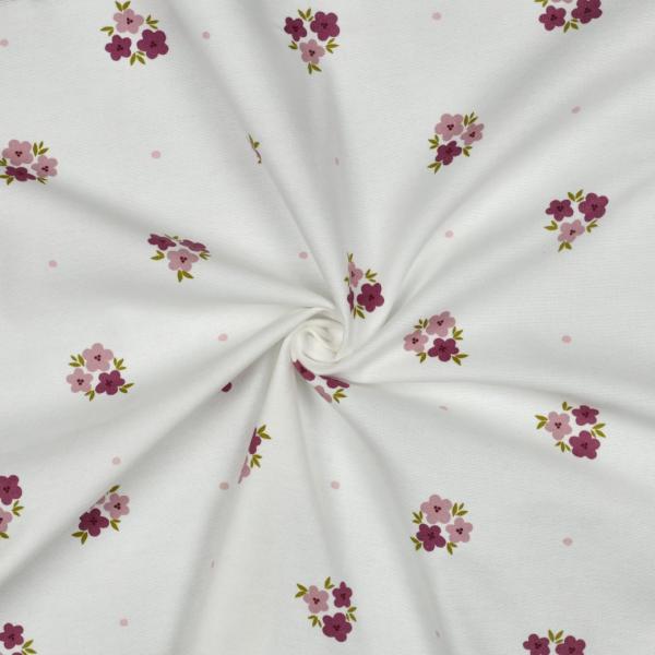 0,5 MTR. FLANNEL BLÜMCHEN NATUR 100% BAUMWOLLE