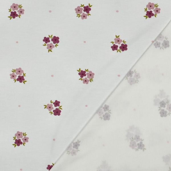0,5 MTR. FLANNEL BLÜMCHEN NATUR 100% BAUMWOLLE