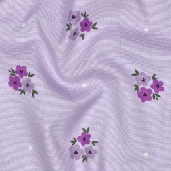 0,5 MTR. FLANNEL BLÜMCHEN FLIEDER 100% BAUMWOLLE