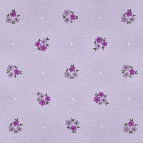 0,5 MTR. FLANNEL BLÜMCHEN FLIEDER 100% BAUMWOLLE