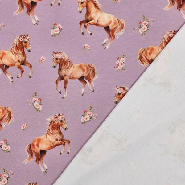 0,50 MTR.  ♥ PFERDETRAUM LAVENDEL DIGITAL JERSEY ♥