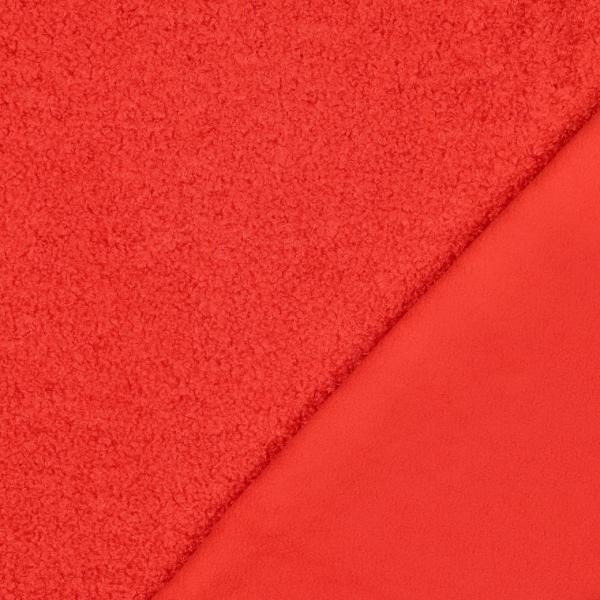 0,5 MTR. ♥ TEDDY BOUCLE  - FLEECE INNENSEITE   DOUBLEFACE RoT ♥