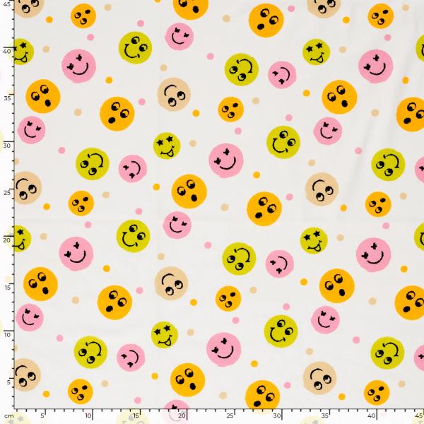 0,50 MTR. ♥ SMILEY COLOURFUL ROSA JERSEY ♥