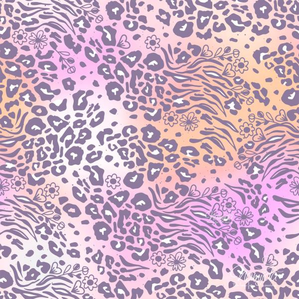 0,5 MTR.♥ WILD LEO FLOWERS MULTICOLOUR - EIGENPRODUKTION ♥