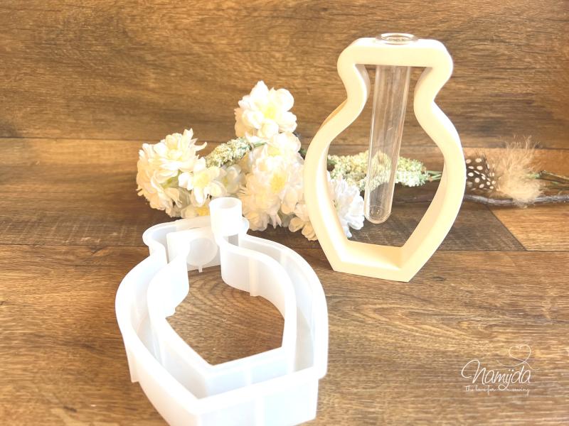 1 Stück ♥ GIESSFORM SILIKON - VASE MIT REAGENZGLAS ♥