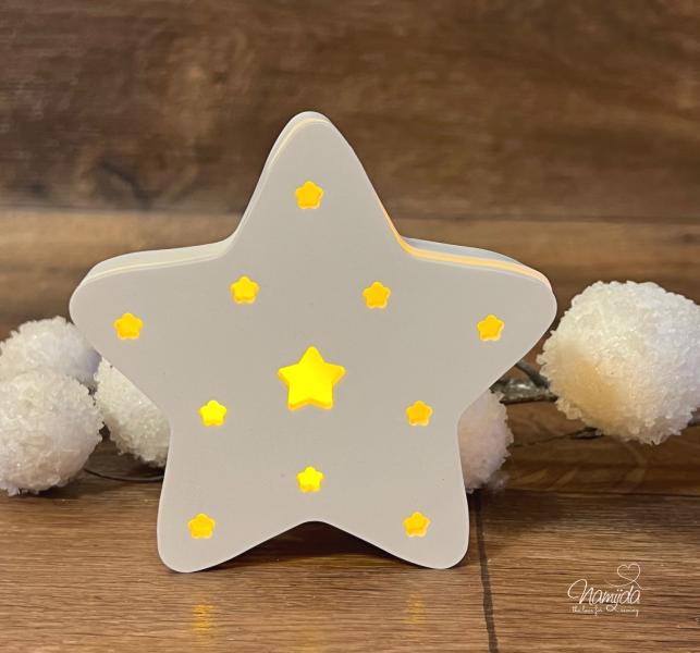 1 Stück ♥ GIESSFORM SILIKON WEIHNACHTS STERN VORDERSEITE FÜR LED ♥